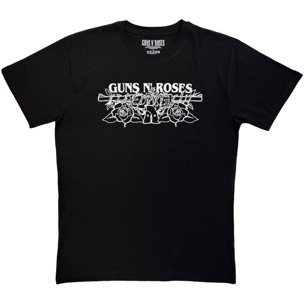 Guns N Roses - Logo Mono Uni Bl T-Shirt in der Gruppe MERCHANDISE / T-shirt / Kommande / Hårdrock bei Bengans Skivbutik AB (5680752r)