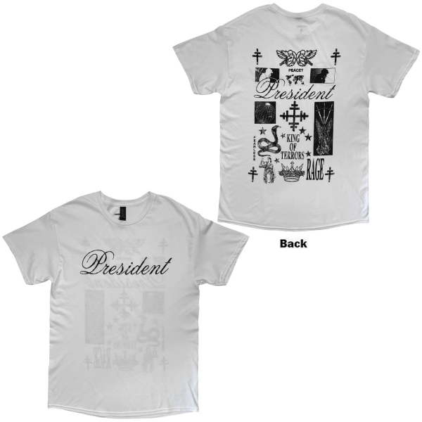President - King Of Terrors Uni Wht T-Shirt in der Gruppe MERCHANDISE / T-shirt / Kommande / Hårdrock bei Bengans Skivbutik AB (5680775r)