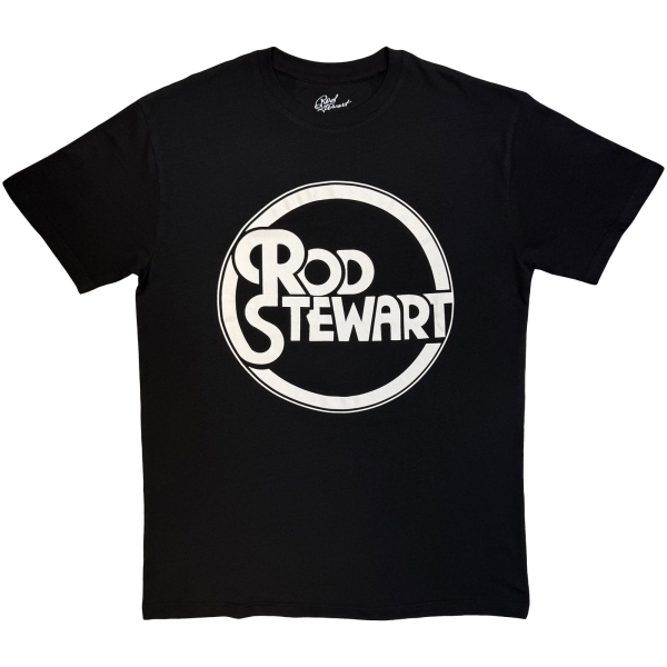 Rod Stewart - Circle Logo Mono Uni Bl T-Shirt in der Gruppe MERCHANDISE / T-shirt / Kommande / Pop-Rock bei Bengans Skivbutik AB (5680781r)