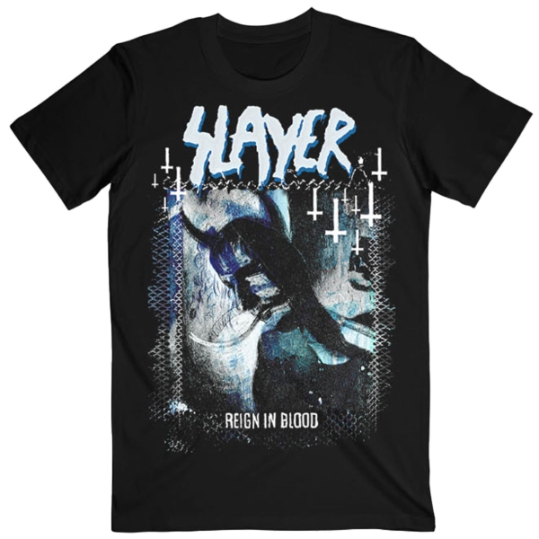 Slayer - Horned Cool Tone Reign In Blood Uni Bl T-Shirt in der Gruppe MERCHANDISE / T-shirt / Kommande / Hårdrock bei Bengans Skivbutik AB (5680786r)