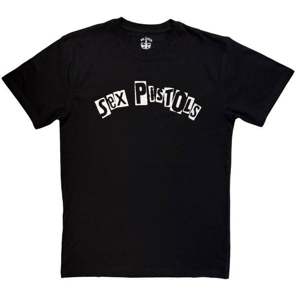 Sex Pistols - Logo Mono Uni Bl T-Shirt in der Gruppe MERCHANDISE / T-shirt / Kommande /  bei Bengans Skivbutik AB (5680794r)
