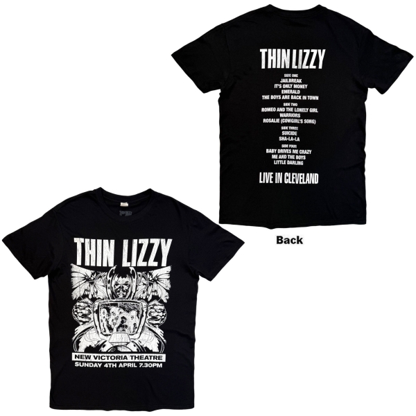 Thin Lizzy - Jailbreak Flyer Cleveland 76 Uni Bl T-Shirt in der Gruppe MERCHANDISE / T-shirt / Kommande / Hårdrock bei Bengans Skivbutik AB (5680796r)