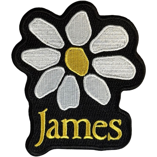 James - Yellow Logo White Daisy Woven Patch in der Gruppe MERCHANDISE / Stoffaufnäher / / bei Bengans Skivbutik AB (5680920)