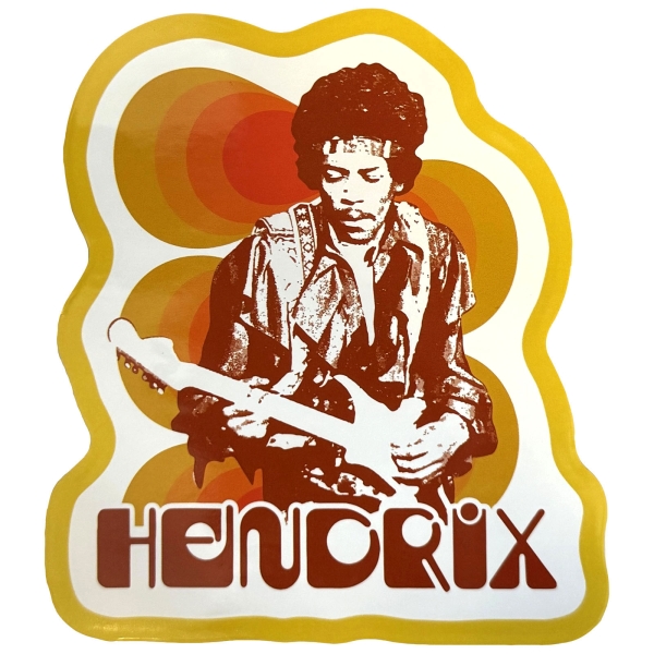 Jimi Hendrix - Jimi & Guitar Sticker in der Gruppe MERCHANDISE / Merch / Kommande / Pop-Rock bei Bengans Skivbutik AB (5680937)