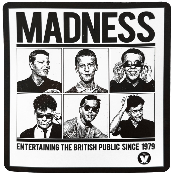 Madness - Entertaining Since 1979 Sticker in der Gruppe MERCHANDISE / Merch / Kommande / Pop-Rock bei Bengans Skivbutik AB (5680998)