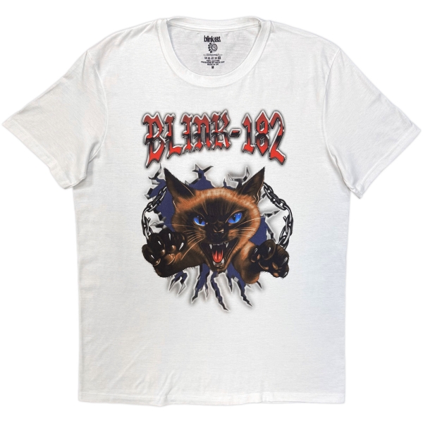 Blink-182 - Cheshire Cat Uni Wht T-Shirt in der Gruppe MERCHANDISE / T-shirt / Kommande /  bei Bengans Skivbutik AB (5681148r)