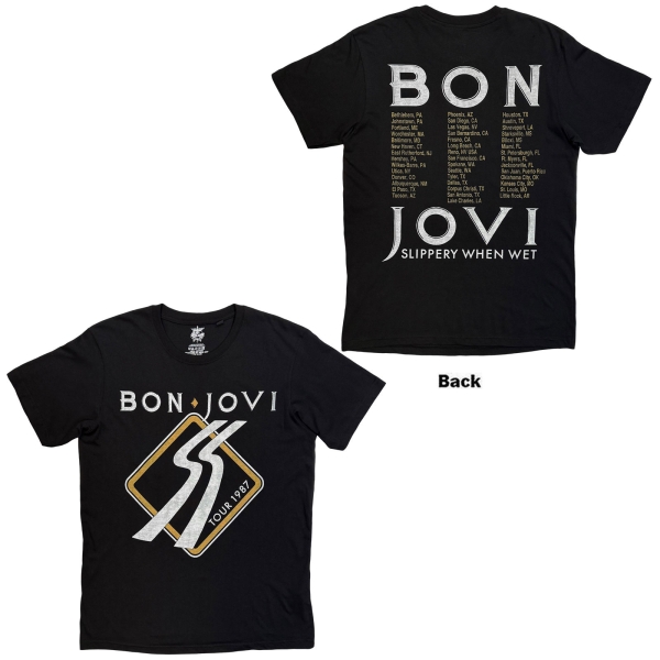 Bon Jovi - Slippery When Wet 87 Uni Bl T-Shirt in der Gruppe MERCHANDISE / T-shirt / Kommande / Hårdrock bei Bengans Skivbutik AB (5681152r)