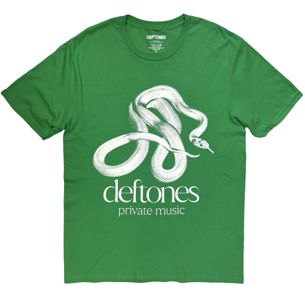 Deftones - Private Music Mono Uni Green T-Shirt in der Gruppe MERCHANDISE / T-shirt / Kommande / Hårdrock bei Bengans Skivbutik AB (5681153r)