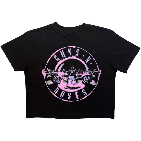 Guns N Roses - Pink Bullet Lady Bl Crop Top in der Gruppe MERCHANDISE / T-shirt / Kommande / Hårdrock bei Bengans Skivbutik AB (5681160r)