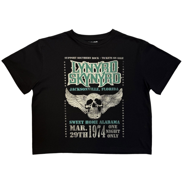 Lynyrd Skynyrd - Winged Skull Lady Bl Crop Top in der Gruppe MERCHANDISE / T-shirt / Kommande / Pop-Rock bei Bengans Skivbutik AB (5681168r)