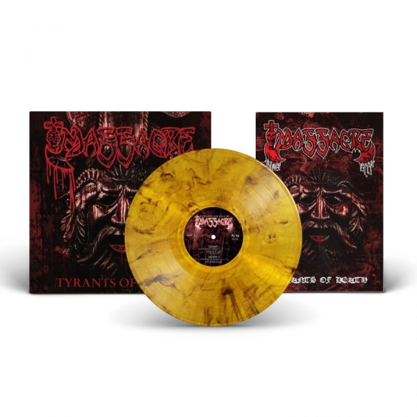 Massacre - Tyrants Of Death (Yellow Marbled Vi in der Gruppe VINYL / Kommande / Hårdrock bei Bengans Skivbutik AB (5681316)