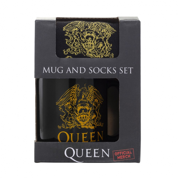 Queen - Logo Mug & Sock Set in der Gruppe MERCHANDISE / Merch / Pop-Rock bei Bengans Skivbutik AB (5683289)