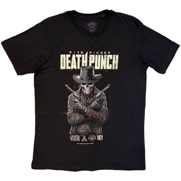 Five Finger Death Punch - Crossed Pistols Full Colour Uni Bl T-Shirt in der Gruppe MERCHANDISE / T-shirt / Nyheter / Hårdrock bei Bengans Skivbutik AB (5683368r)