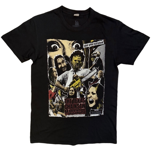 Texas Chainsaw Massacre - Collage Front Uni Bl T-Shirt in der Gruppe MERCHANDISE / T-shirt / Soundtrack bei Bengans Skivbutik AB (5683526r)