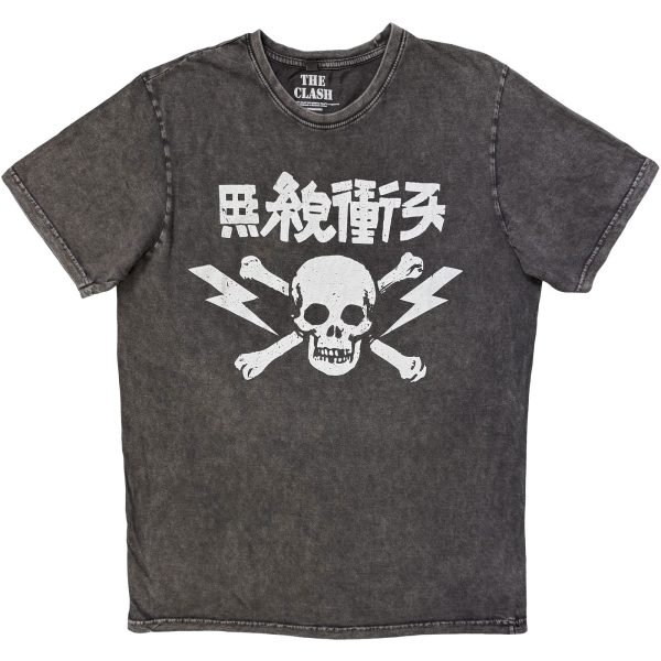 The Clash - Japan Text Stone Wash Uni Char T-Shirt in der Gruppe MERCH / Kleidung / T-Shirts bei Bengans Skivbutik AB (5685423r)