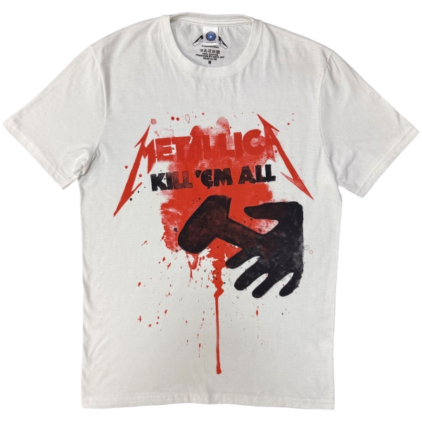 Metallica - Kill Them All Splats Uni Wht T-Shirt in der Gruppe MERCH / Kleidung / T-Shirts bei Bengans Skivbutik AB (5685454r)