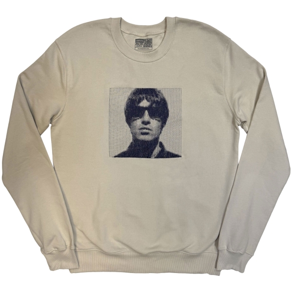 Oasis - Liam Embroidered Portrait Uni Cream Sweatshirt in der Gruppe MERCH / Kleidung / Sweatshirts bei Bengans Skivbutik AB (5685488r)