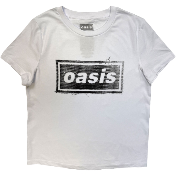 Oasis - Thread Logo Lady Wht T-Shirt in der Gruppe MERCH / Kleidung / T-Shirts bei Bengans Skivbutik AB (5685494r)