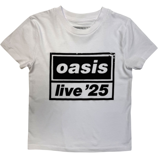 Oasis - Live '25 Distressed Lockup Boys Wht T-Shirt in der Gruppe MERCH / Kleidung / Kinderkleidung bei Bengans Skivbutik AB (5685495r)