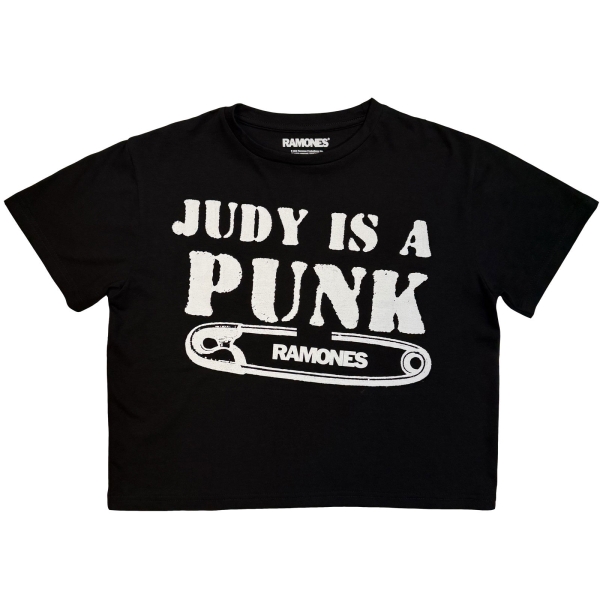 Ramones - Judy Is A Punk Lady Bl Crop Top in der Gruppe MERCH / Kleidung / Crop Tops bei Bengans Skivbutik AB (5685513r)