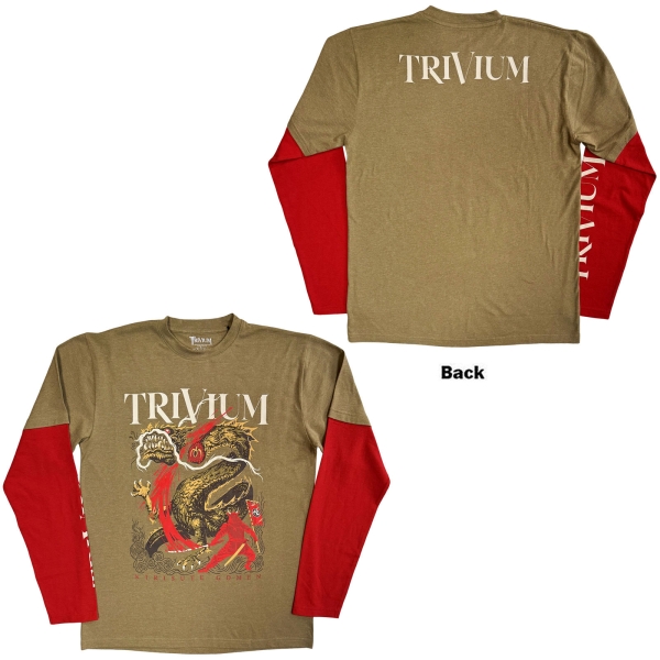Trivium - Kirisute Gomen Uni Green/Red Layered Longsleeve in der Gruppe MERCH / Kleidung / Longsleeves & Trikots bei Bengans Skivbutik AB (5685533r)
