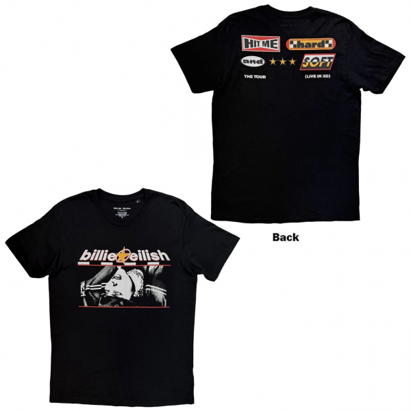 Billie Eilish - Racer Graphic Uni Bl T-Shirt in der Gruppe MERCHANDISE / T-shirt / Nyheter / Pop-Rock bei Bengans Skivbutik AB (5690216r)