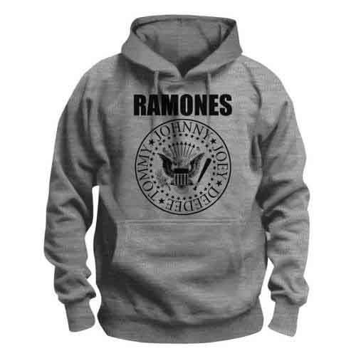 Ramones - Presidential Seal Uni Grey Hoodie in der Gruppe MERCHANDISE / Kapuzenpullover / Punk bei Bengans Skivbutik AB (5691800)