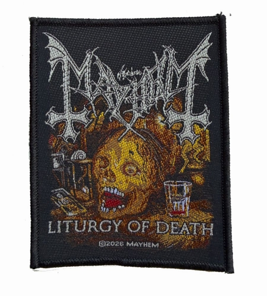 Mayhem - Patch Liturgy Of Death (10 Cm X 7,8 in der Gruppe MERCHANDISE / Accessoarer / Kommande / Hårdrock bei Bengans Skivbutik AB (5691955)