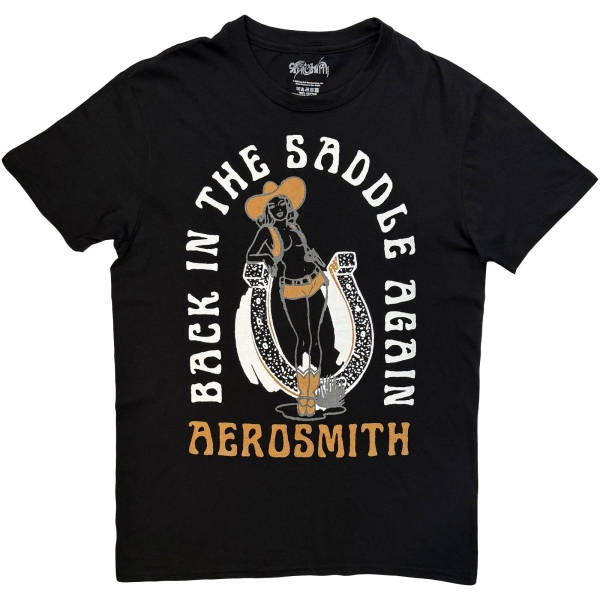 Aerosmith - Back In The Saddle Uni Bl T-Shirt in der Gruppe MERCHANDISE / T-shirt / Nyheter / Hårdrock bei Bengans Skivbutik AB (5692972r)