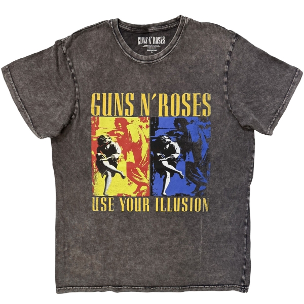 Guns N' Roses - Use Your Illusion Stone Wash Uni Char T-Shirt in der Gruppe MERCHANDISE / T-shirt / Nyheter / Hårdrock bei Bengans Skivbutik AB (5692991r)