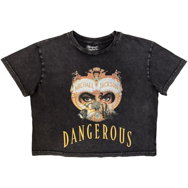 Michael Jackson - Dangerous Stone Wash Lady Char Crop Top in der Gruppe MERCHANDISE / T-shirt / Nyheter / Pop-Rock bei Bengans Skivbutik AB (5693006r)