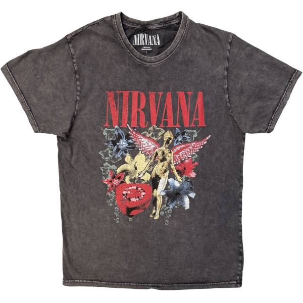 Nirvana - In Utero Vintage Collage Stone Wash Uni Char T-Shirt in der Gruppe MERCHANDISE / T-shirt / Nyheter / Pop-Rock bei Bengans Skivbutik AB (5693013r)