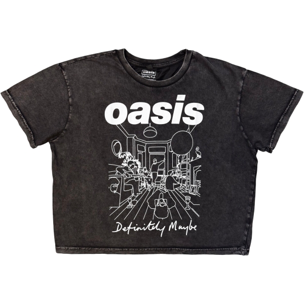 Oasis - Dm Line Drawing Stone Wash Lady Char Crop Top in der Gruppe MERCHANDISE / T-shirt / Nyheter / Pop-Rock bei Bengans Skivbutik AB (5693014r)
