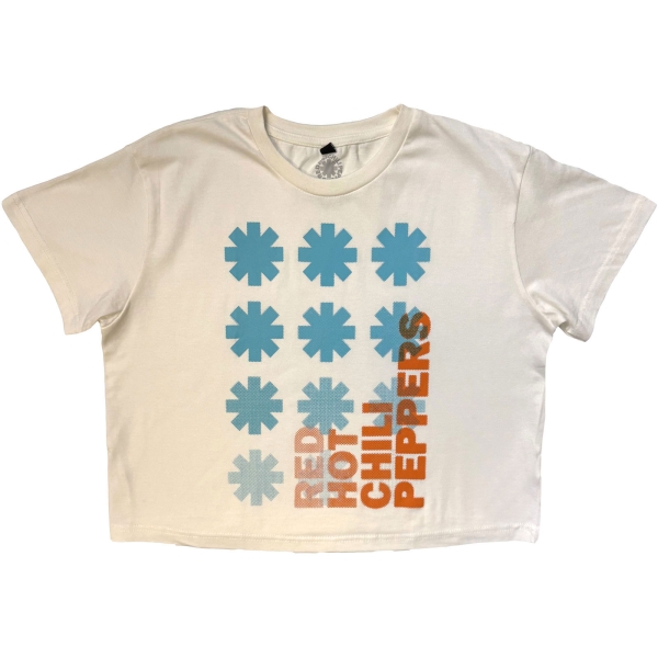 Red Hot Chili Peppers - Gradient Logo Stone Wash Lady Wht Crop Top in der Gruppe MERCHANDISE / T-shirt / Nyheter / Pop-Rock bei Bengans Skivbutik AB (5693020r)