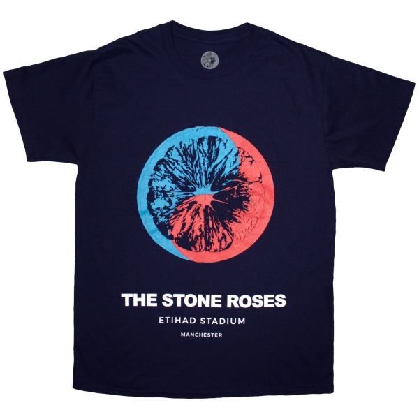 The Stone Roses - Etihad Uni Navy T-Shirt in der Gruppe MERCHANDISE / T-shirt / Nyheter / Pop-Rock bei Bengans Skivbutik AB (5693029r)