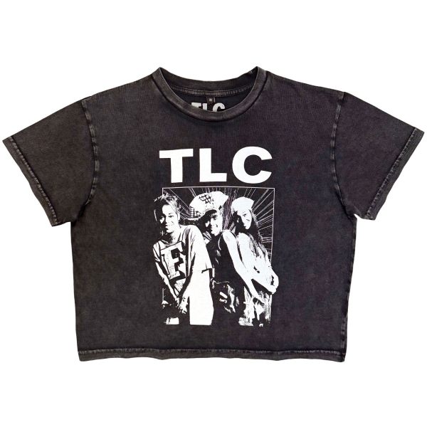 Tlc - Mono Group Photo Stone Wash Lady Char Crop Top in der Gruppe MERCHANDISE / T-shirt / Nyheter / RnB-Soul bei Bengans Skivbutik AB (5693030r)