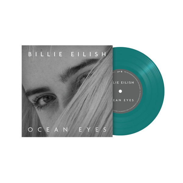 Billie Eilish - Ocean Eyes (Translucent Turquoise Vinyl/Single) in der Gruppe VINYL / Pop-Rock bei Bengans Skivbutik AB (5693821)