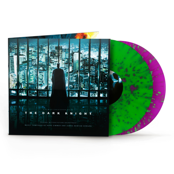 Hans Zimmer & James Newton Howard - The Dark Knight (Original Motion Picture Soundtrack) Neon Purple Green Splatter in der Gruppe VINYL / Kommande / Pop-Rock bei Bengans Skivbutik AB (5693924)