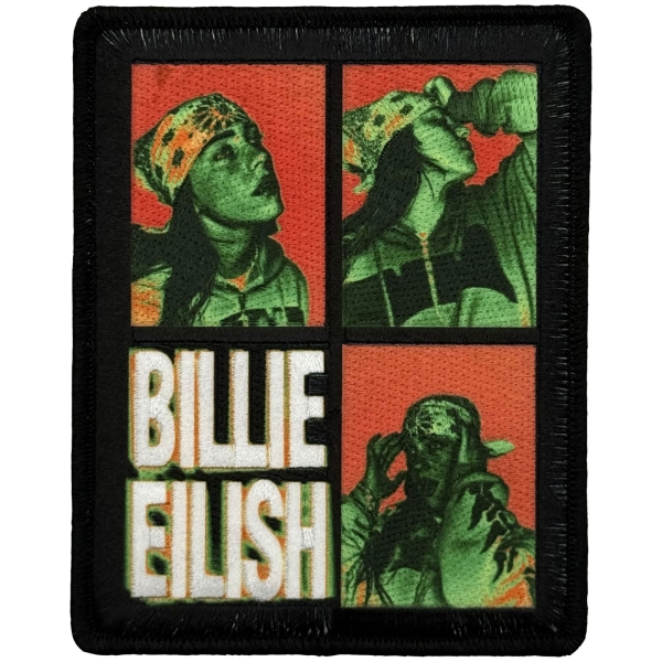 Billie Eilish - 3 Photo Logo Woven Patch in der Gruppe MERCH / Accessoires / Aufnäher bei Bengans Skivbutik AB (5694776)