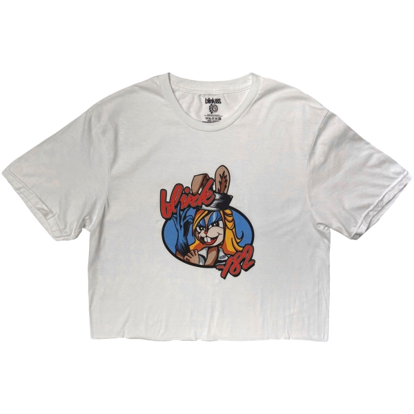 Blink-182 - Cartoon Bunny Lady Wht Crop Top in der Gruppe MERCHANDISE / T-shirt / Nyheter / Punk bei Bengans Skivbutik AB (5695015r)