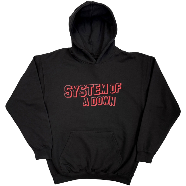 System Of A Down - Red Text Logo Uni Bl Hoodie in der Gruppe MERCHANDISE / Kapuzenpullover / Nyheter / Hårdrock bei Bengans Skivbutik AB (5695047r)