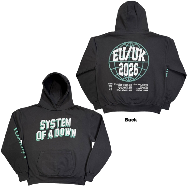 System Of A Down - Hollywood Logo Tour 26 Uni Char Hoodie in der Gruppe MERCHANDISE / Kapuzenpullover / Nyheter / Hårdrock bei Bengans Skivbutik AB (5695340r)