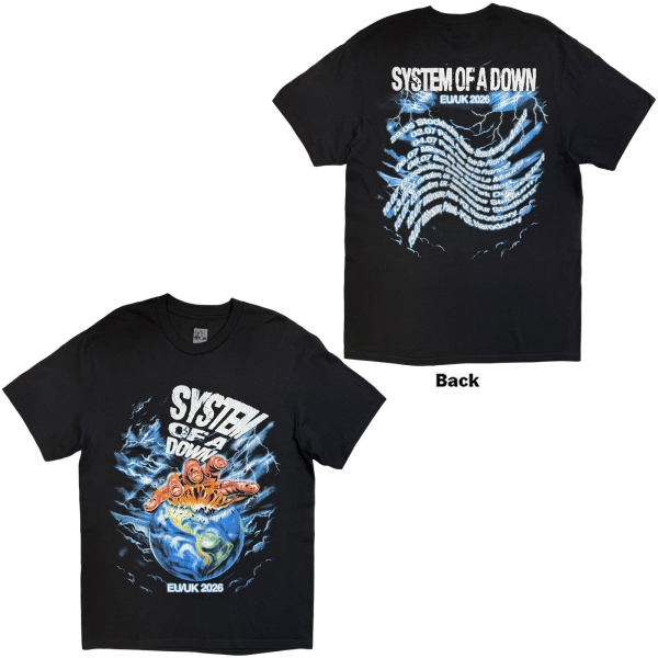 System Of A Down - Hand/Globe Tour 26 Uni Bl T-Shirt in der Gruppe MERCHANDISE / T-shirt / Nyheter / Hårdrock bei Bengans Skivbutik AB (5695352r)