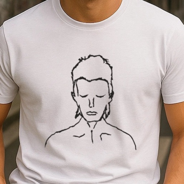 David Bowie - Line Art Portrait T-Shirt in der Gruppe MERCHANDISE / T-shirt / Nyheter / Pop-Rock bei Bengans Skivbutik AB (5697590r)