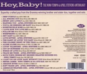 Nino Tempo And April Stevens - Hey Baby! The Nino Tempo & April St in der Gruppe CD / Pop-Rock bei Bengans Skivbutik AB (642534)