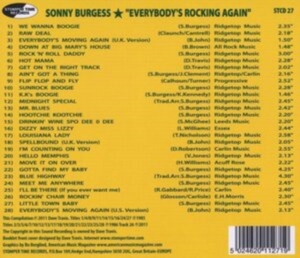 Burgess Sonny - Everybody's Rockin' Again in der Gruppe CD / Pop-Rock bei Bengans Skivbutik AB (673907)