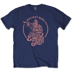 Elton john/ ELTON JOHN UNISEX TEE: ROCKETMAN CIRCLE POINT (M)