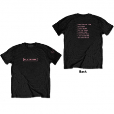 BlackPink - Unisex T-Shirt: The Album Track list (Ba
