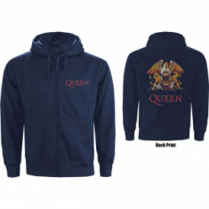 Queen - Classic Crest Navy Zip Hoodie