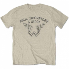 Paul Mccartney Wings - Wings Logo Natrl T-Shirt  (M)